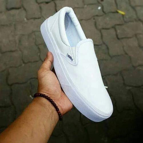 Sepatu Vans Slip On Slop Full White 
