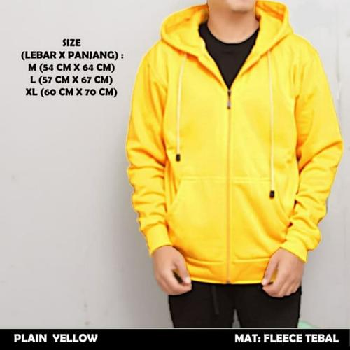 Foto Produk Jaket sweater pria kuning polos zipper hoodie murah dari faith53 cloth