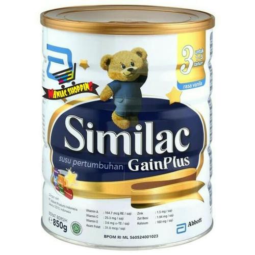 Jual Susu Similac Gain Plus 850 Gram Utk 1 3 Th Jakarta Selatan Budhivensiusuuliver Mall Tokopedia