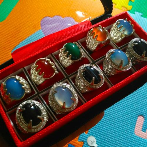 Foto Produk Cincin Batu Akik Chalcedony 10pcs plus kotak cincin dari tyogems