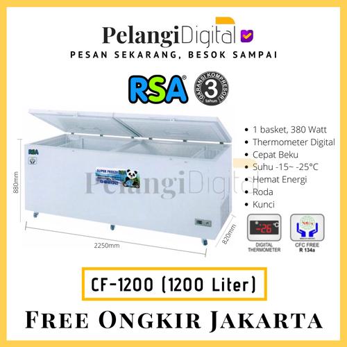 Promo RSA CF1200 Chest Freezer Box Garansi Resmi - 1200 Liter - CF-1200 ...