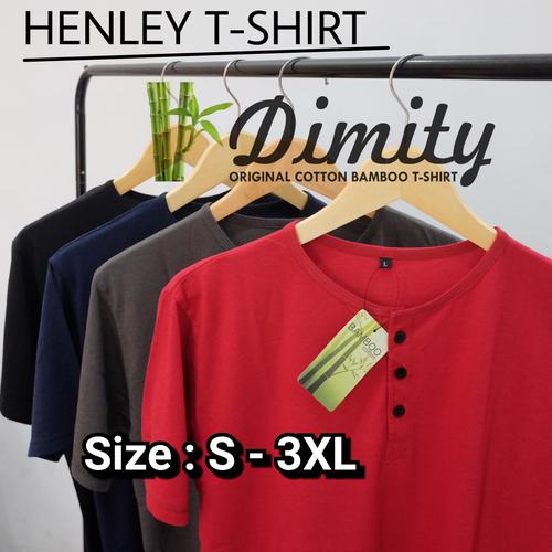 Foto Produk kaos henley polos Katun Bambu Lengan Pendek Cotton Bamboo t-shirt - Hijau Botol, S dari DIMITY