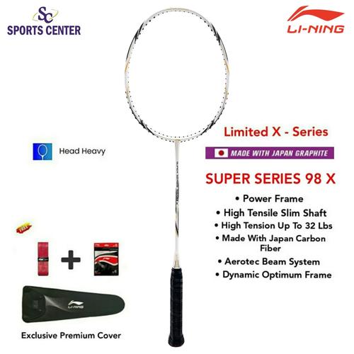 Foto Produk New Limited X Series Raket Badminton Lining Super Series SS 98 X White dari Sports Center