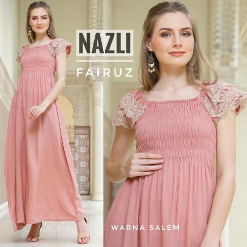 Foto Produk daster arab/india/dubai/turki fairuz nazli polos dress busui renda dari murmershops & fashion