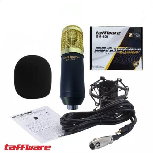 Foto Produk Mic Condenser Taffware BM800 Microphone Smule - Hitam GOLD dari Istana Glodok