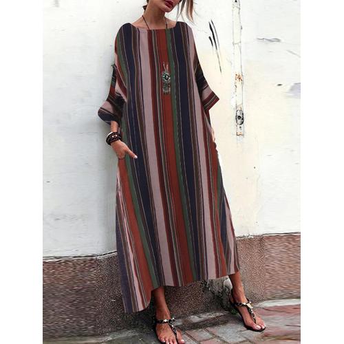 Jual Crew Neck Long Sleeve Stripe Loose 
