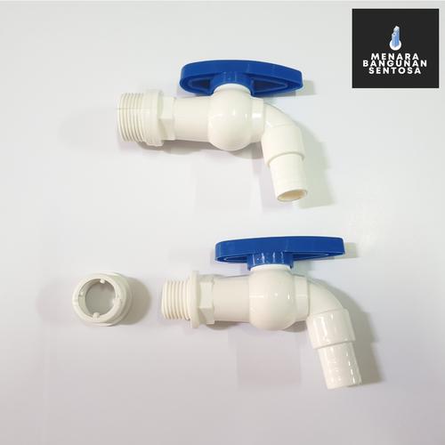 Foto Produk Kran Tembok PVC Two Way 1/2" 3/4" / Keran Air Taman Plastik 2 Way dari Menara Bangunan Sentosa