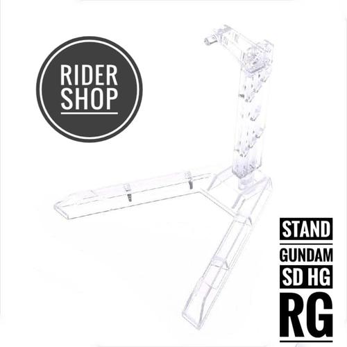 Foto Produk Stand base figure Gundam ukuran SD HG RG 1/144 transparan standbase dari alfian rider shop