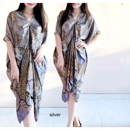 Foto Produk Dress Wanita / Dress Kaftan / Kaftan Batik / Bahan Katun Adem - Silver dari Fraire Collection