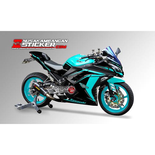 Jual Decal Stiker Ninja 250 Fi-Black Edition Grafis Biru Tosca ...