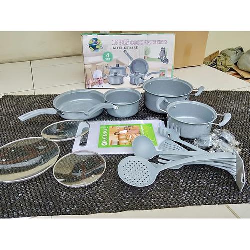Gambar MINI PAN SET PANCI COOK WARE AND KITCHEN SET 15 PCS MARBEL ABU-ABU - abu dari POMPA AIR TMS undefined Tokopedia