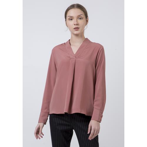 Foto Produk The Executive Basic Long Sleeves Blouse 5-BLWKEY120D003 Dusty Pink - Dusty Pink, L dari The Executive Indonesia