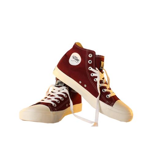 maroon colored sneakers