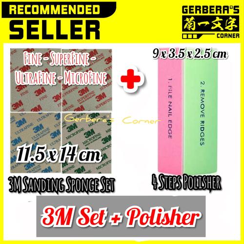 Foto Produk 3M Sanding Sponge Set 11.5 x 14 cm + 4 Grades Polisher dari Gerbera's Corner