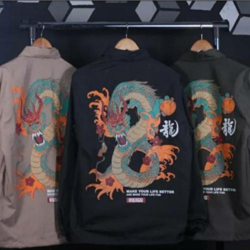 Foto Produk JAKET COACH PRIA DRAGON | JAPAN WINDBREAKER BARONG - navy barong, M dari Pow@Official