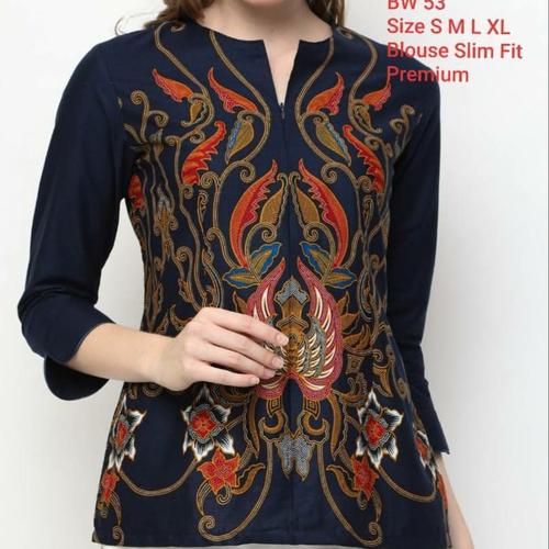 Foto Produk BLOUSE KEMEJA BATIK WANITA SLIM FIT / BATIK WANITA BLOUSE BATIK TK03 dari Lina Batik Distro