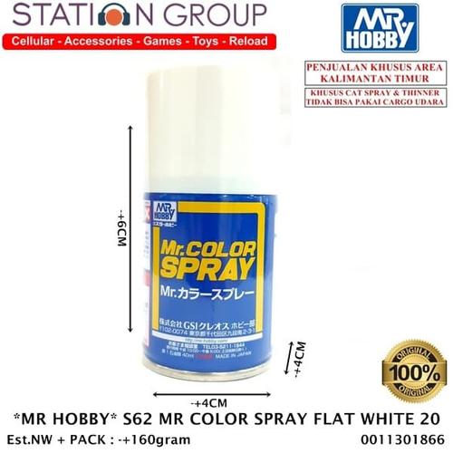 Gambar MR HOBBY S62 MR COLOR SPRAY FLAT WHITE - CAT GUNDAM MODEL KIT SPRAY dari Station Group 2 undefined Tokopedia