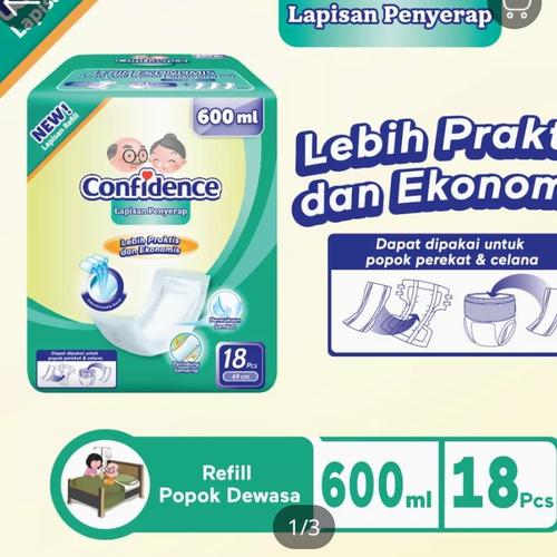 Foto Produk confidence insert pads pad lapisan penyerap popok dewasa 600 ml 800 ml - 800 Ml dari Small 2 Big Fashion