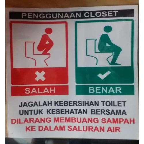 Jual STICKER CARA PENGGUNAAN CLOSET UK 20X20CM STIKER SIGN K3 RAMBU ...