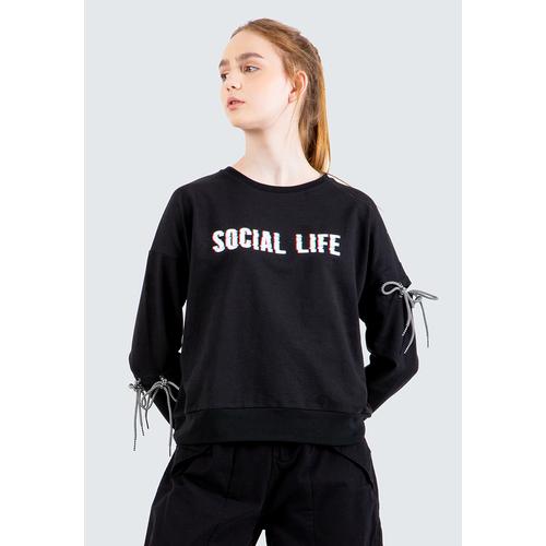 Foto Produk Colorbox Glitch Printed Sweatshirt I:Stkfct120E005 Black - Hitam, M dari Colorbox Indonesia