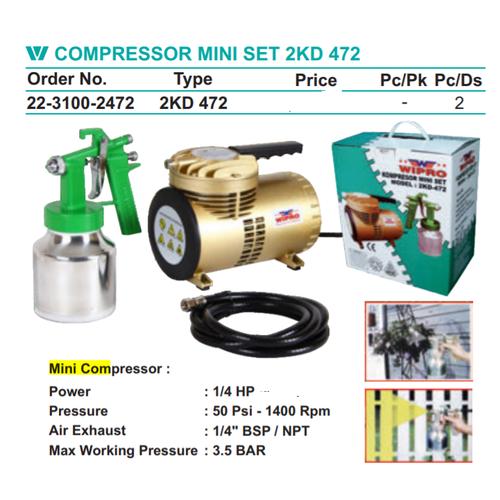 Jual Mini Air Compressor Set + Spoit WIPRO Kompresor Kompressor 200 ...