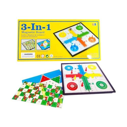 Jual Board Game 3 in 1 Ludo, Ular Tangga, Halma Papan