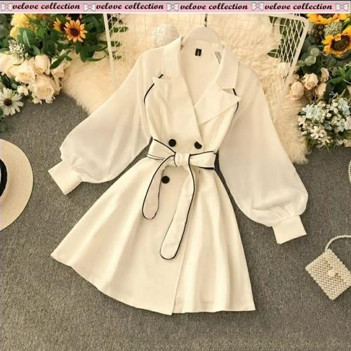 Jual Midi Dress Coat Fashion Wanita 