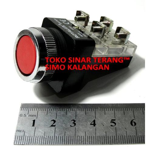 Jual Tombol Push Button/ Switch ON OFF Box Panel Listrik MERAH ROYALUX