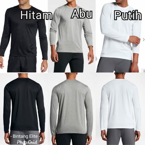 Jual KAOS POLOS TANGAN PANJANG NIKE DRI 