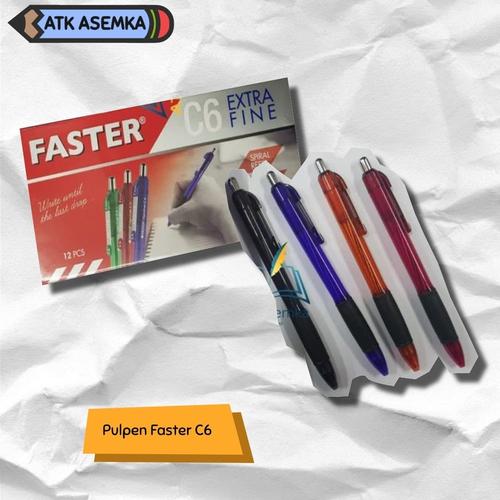 Jual Pulpen Faster C6 Cetek / Ballpoint / Pena - Hitam - Jakarta Barat ...