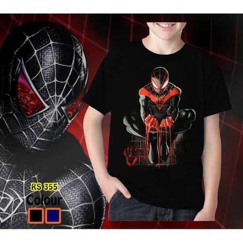 Jual Kaos Anak Laki Laki Spiderman Miles Morales Jongkok Baju Superhero