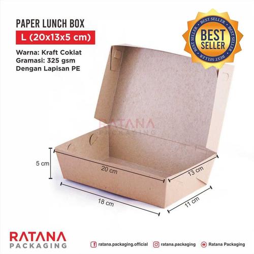 Jual Paper Lunch Box Harga Pabrik (kotak Nasi Kertas) LB02K4 Uk.L