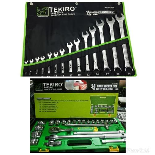Foto Produk PAKET KUNCI SOK SET 24 PCS DAN KUNCI RING PAS SET 14 PCS TEKIRO dari karya pratama abadi