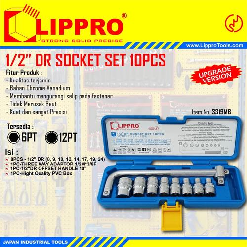 Foto Produk KUNCI SOK SET 10 PCS LIPPRO SOCKET SET 10PCS LIPRO dari karya pratama abadi