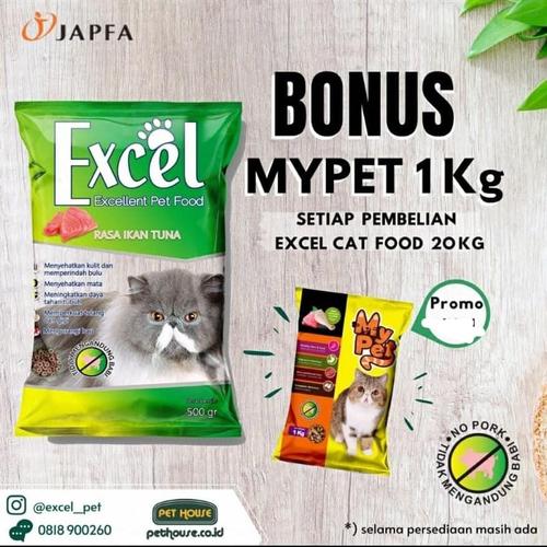 Jual Makanan Kucing Excel Cat Tuna 20kg/Expedisi Only Donat/Bolt Cat