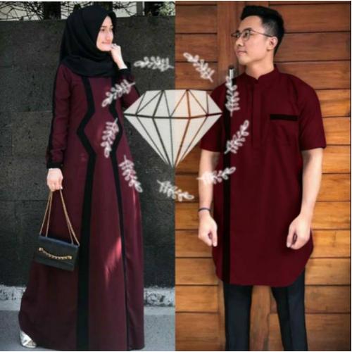 Jual Baju Gamis Remaja Syar I Couple Suami Istri Keluarga Lebaran 2020 Merah Jakarta Pusat Modelburlebur Tokopedia