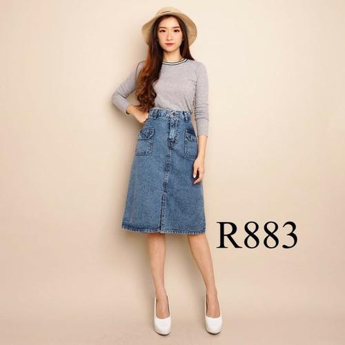 denim midi skirt