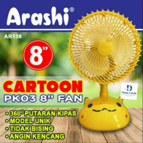 Foto Produk kipas angin duduk ARASHI 8 inci CARTOON 2 fungsi - AR 138 dari sini grosir