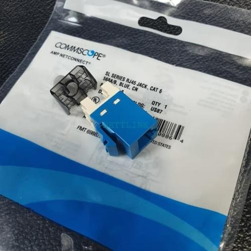 Jual Modular jack CAT 6 AMP Commscope, Blue Jakarta Pusat nettlink