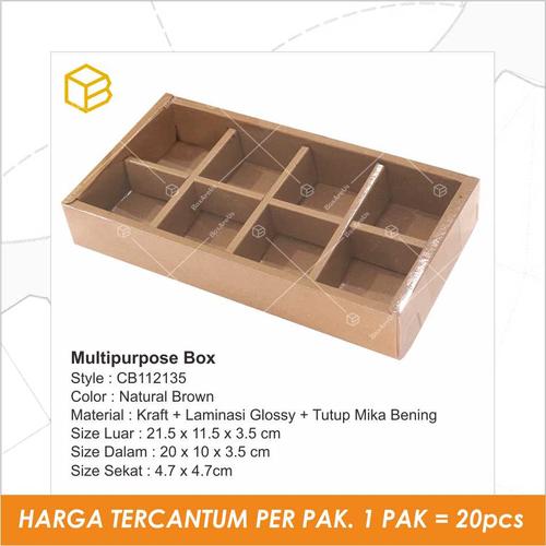 Foto Produk Cake Box / Dus Kue Tart Pie / Mochi Packaging Sekat Mika - CB112135 - Cokelat dari Box Are Us