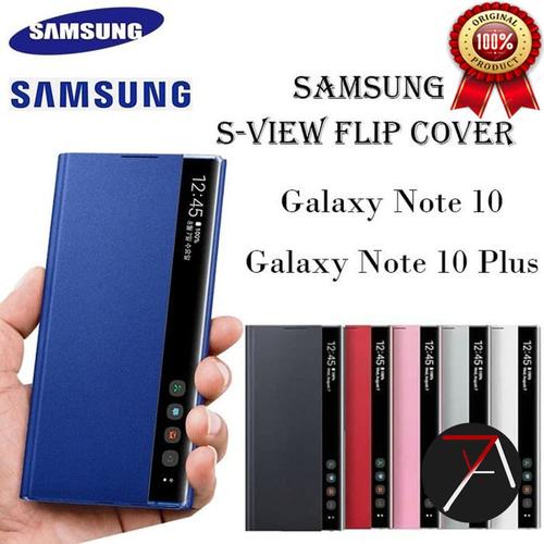 Samsung Note 10 Plus Note10 Flip Clear View Cover Case Original 100%  Hitam, Samsung Note10+ di 17 Agustus Case Tokopedia