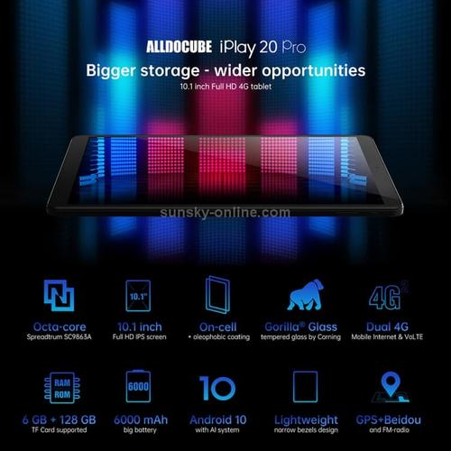Foto Produk Alldocube iPlay 20 Pro 4G LTE 6/128GB Octacore Tablet 10.1" Android 10 - Tab only dari Juragantablet