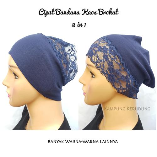 Foto Produk Ciput Bandana Kaos Brokat 2 in 1 Inner Bando Hijab Jilbab Segiempat dari Kampung Kerudung
