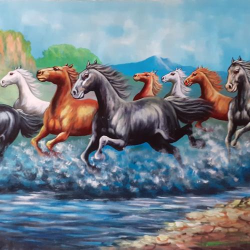 Jual Lukisan Feng Shui Kuda Lari Pembawa Rezeki Rejeki 135x85 Kanvas Model1 Kab Tabanan Budha Travel Store Tokopedia