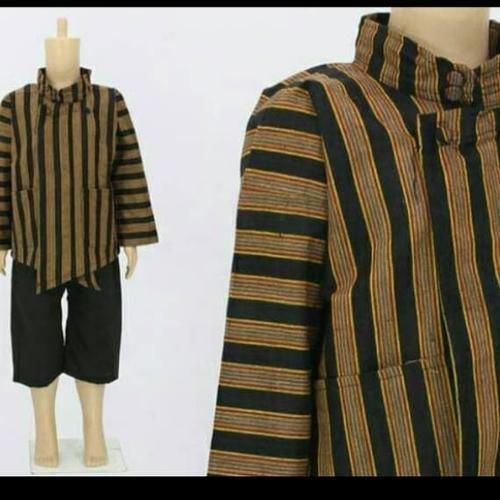 Foto Produk Baju kostum jawa // surjan lurik dewasa - Hitam Coklat, M dari Irwan busana
