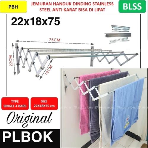 Foto Produk PLBOK SINGLE JEMURAN DINDING LIPAT STAINLESS STEEL RAK HANDUK dari BLSS