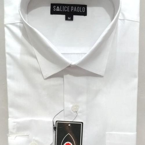 Foto Produk Kemeja Pria Putih Salice Paolo Murah OBRAL Panjang Slimfit SALE - Putih, M dari Mega Hero Shirts