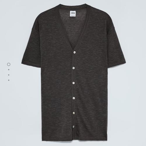 Jual Zara Textured Cotton Linen Shirt 