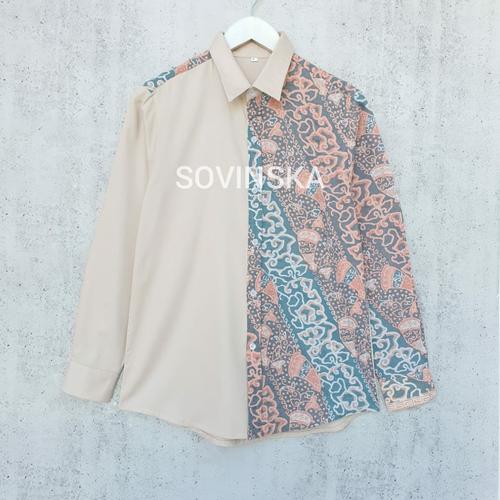 Foto Produk Atasan Kemeja Batik Pria Cream - Ld 116 XL dari Sovinska