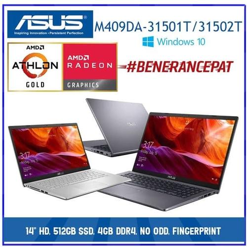 LAPTOP ASUS M409DA ATHLON GOLD 3150U 4GB 512GB-SSD Vega-3 WINDOWS-10 di  E-book Computer Tokopedia